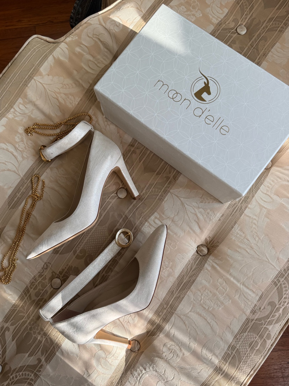 Moon D’elle made in Italy bridal white heels